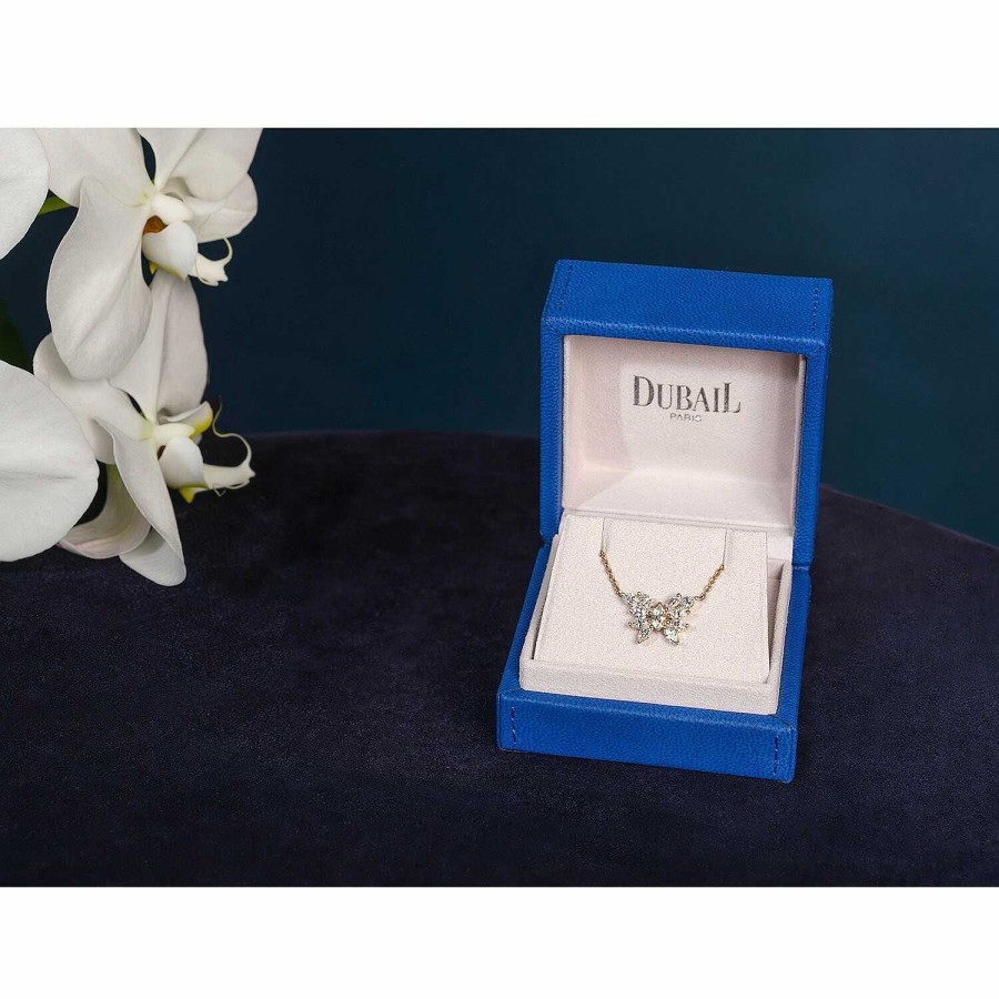 Pendentif Papillon Onze Navettes En Or Jaune | Dubail Best