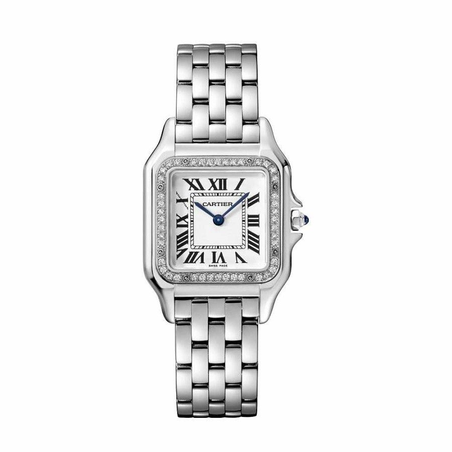 Montre Panth Re De Cartier Moyen Mod Le, Mouvement Quartz, Acier, Diamants | Cartier Hot