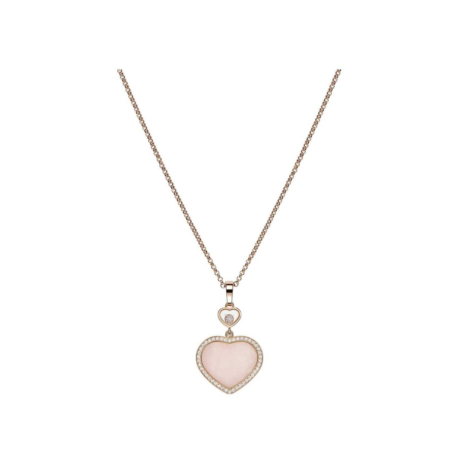 Pendentif Chopard Happy Hearts En Or Rose, Diamants Et Opale | Chopard Wholesale