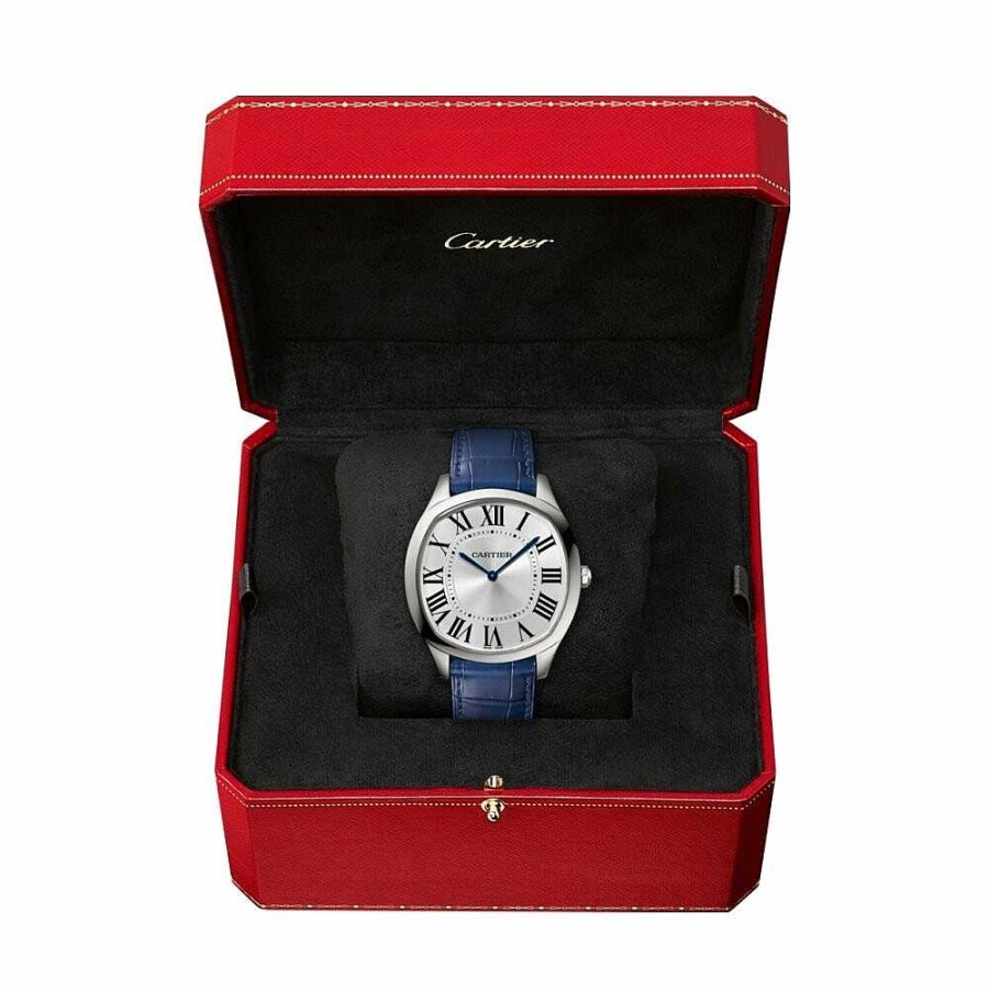 Montre Drive De Cartier Extra-Plate, Acier, Cuir | Cartier Clearance