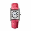 Montre Tank Louis Cartier, Grand Mod Le, Or Gris Rhodi , Cuir, Diamants | Cartier Best