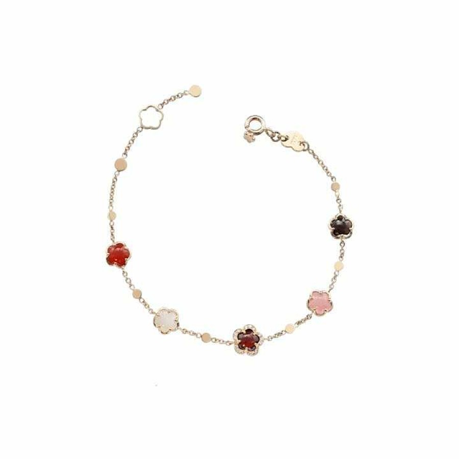 Bracelet Pasquale Bruni Figlia Dei Fiori En Or Rose, Pierre De Lune, Grenat, Cornaline, Calc Doine Rose, Quartz Fum , Diamants Blancs Et Champagne | Pasquale Bruni Hot