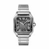 Montre Santos De Cartier Grand Mod Le, Mouvement Automatique, Acier, Adlc, Bracelets Interchangeables En M Tal Et Caoutchouc | Cartier Best