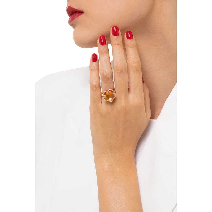 Bague Pasquale Bruni Bon Ton En Or Rose, Diamants Et Citrine | Pasquale Bruni New