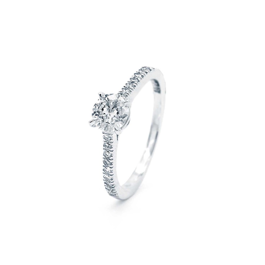 Solitaire Diamant Certifi Et Diamants En Or Blanc | Dubail Clearance