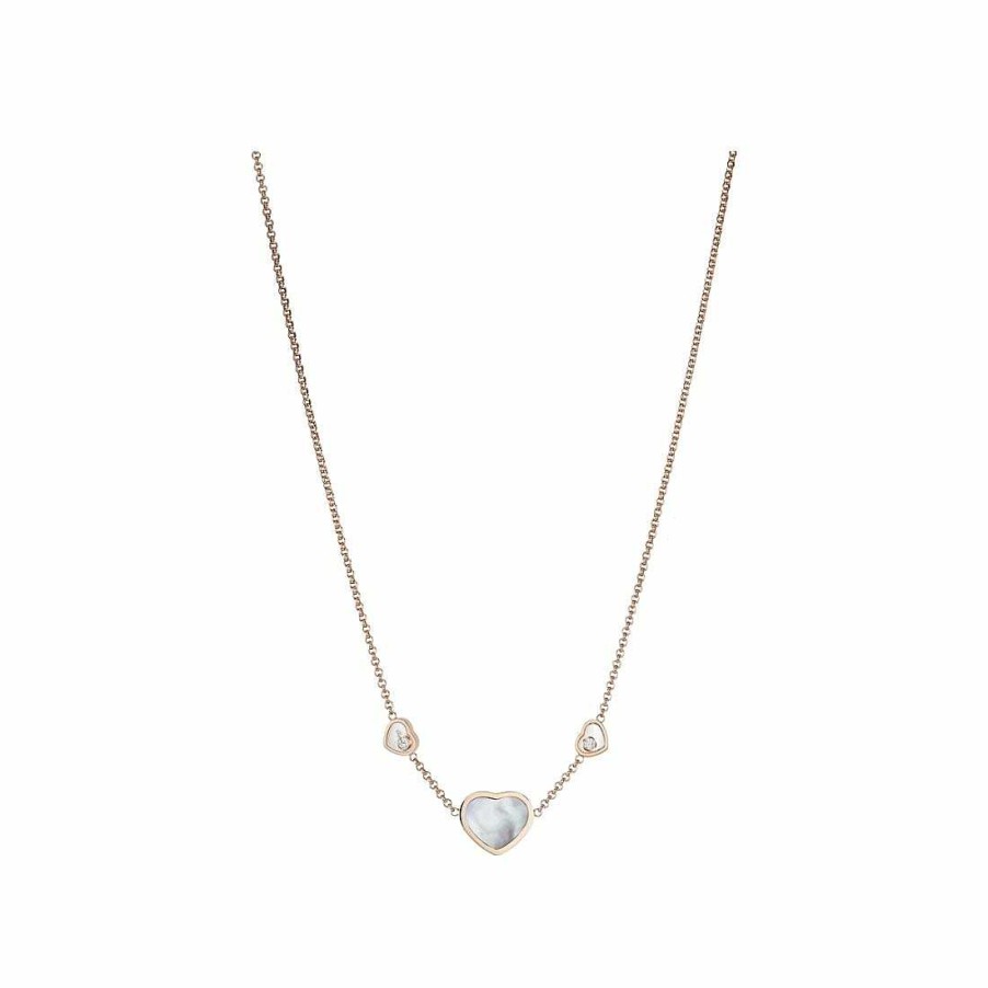 Collier Chopard Happy Hearts En Or Rose, Diamants Et Nacre | Chopard Best