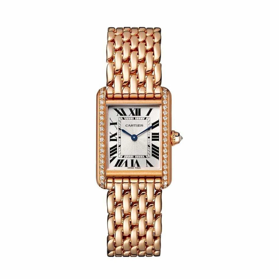 Montre Tank Louis Cartier Petit Mod Le, Mouvement M Canique Manuel, Or Rose, Diamants | Cartier New