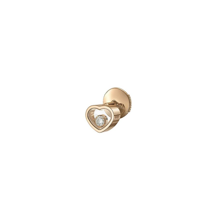 Mono Boucle D'Oreille Chopard My Happy Hearts En Or Rose Et Diamants | Chopard Online