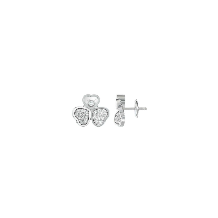 Boucles D'Oreilles Chopard Happy Hearts En Or Blanc Et Diamants | Chopard Hot