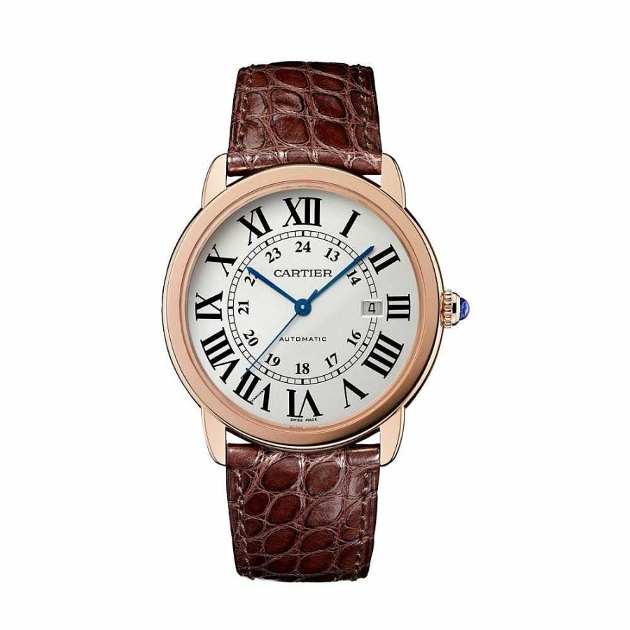 Montre Ronde Solo De Cartier, 42 Mm, Or Rose, Acier, Cuir | Cartier Wholesale