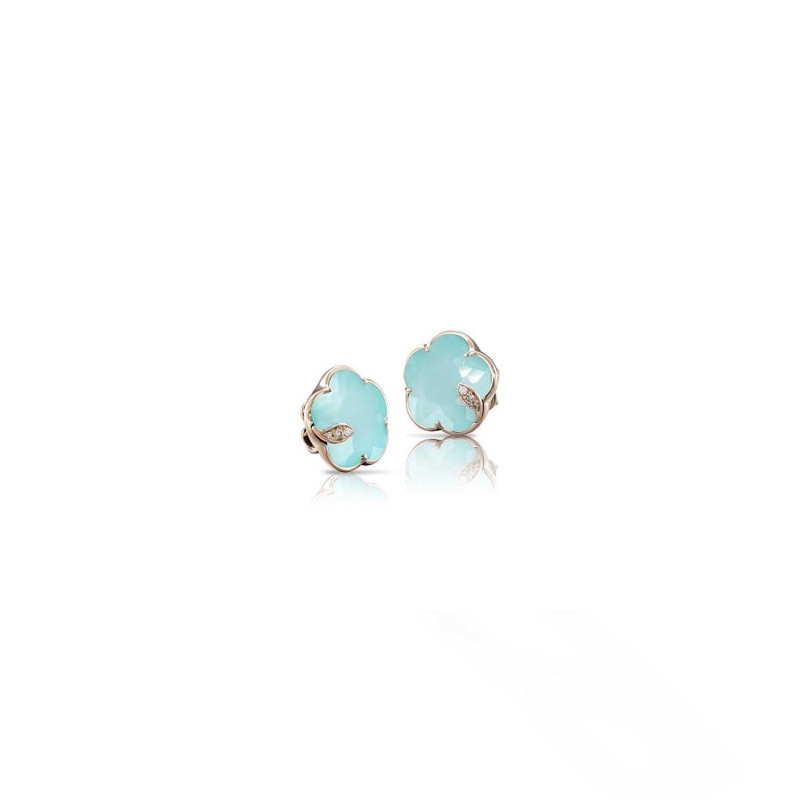 Boucles D'Oreilles Pasquale Bruni Petit Joli En Or Rose, Diamants, Turquoise Et Pierre De Lune | Pasquale Bruni Wholesale