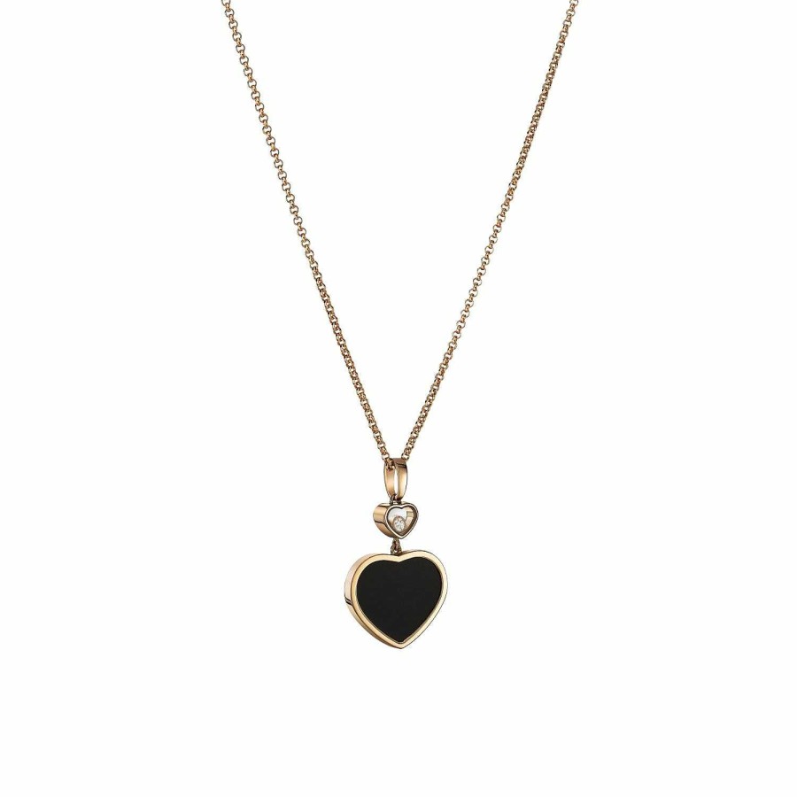 Collier Chopard Happy Hearts En Or Rose, Diamant Et Onyx | Chopard Clearance