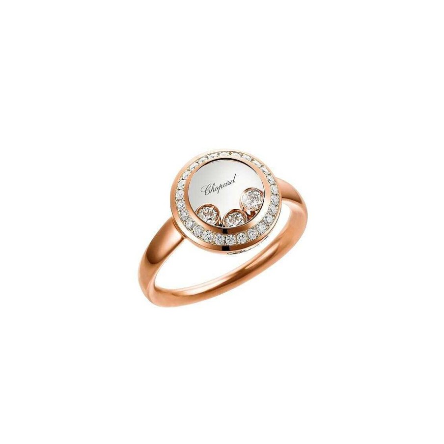 Bague Chopard Happy Diamonds En Or Rose Et Diamants, Taille 53 | Chopard Clearance