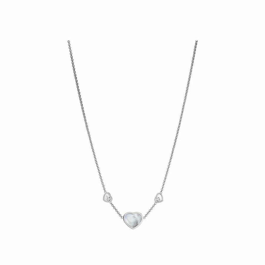 Collier Chopard Happy Hearts En Or Blanc, Diamants Et Nacre | Chopard Clearance