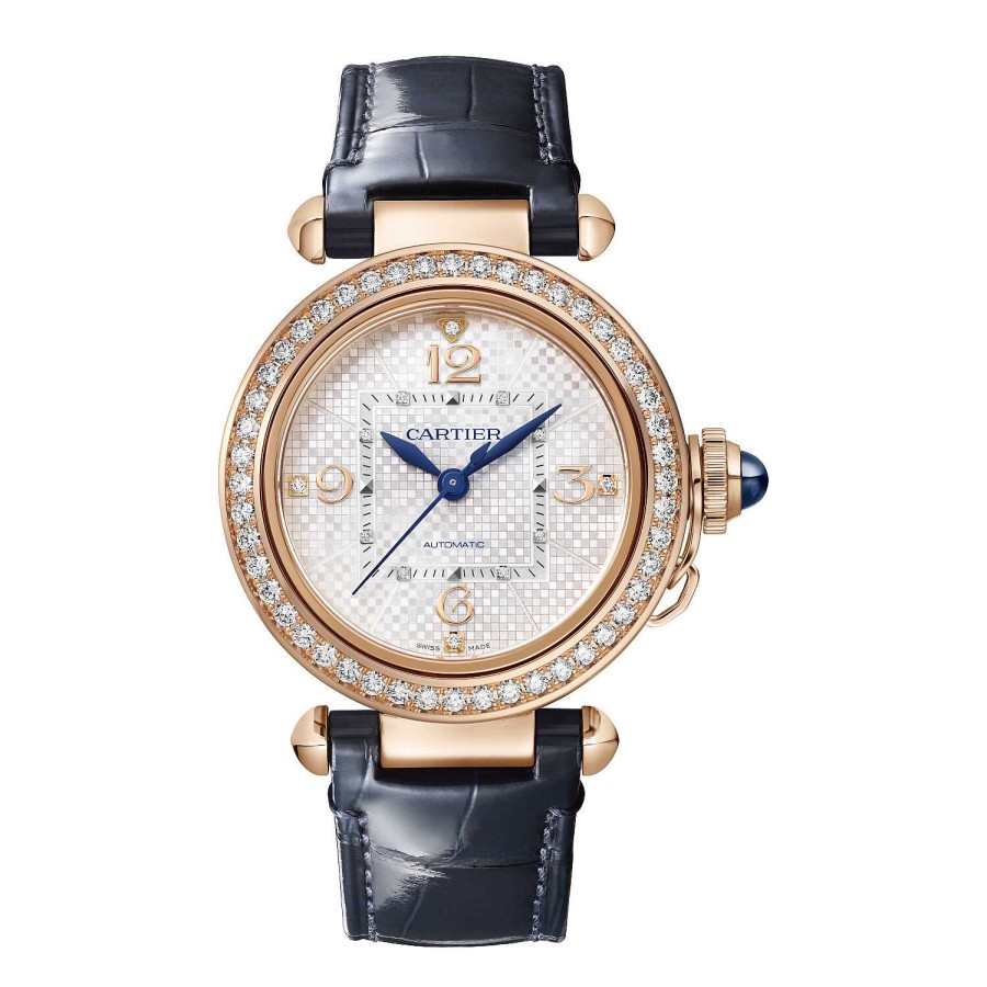 Montre Pasha De Cartier, 35Mm, Mouvement Automatique, Or Rose, Diamants, Bracelets Cuir Interchangeables | Cartier Wholesale