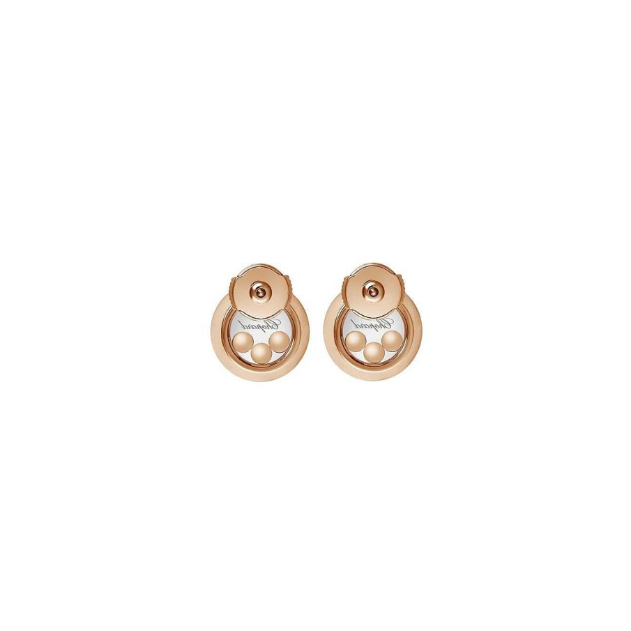 Boucles D'Oreilles Chopard Happy Diamonds En Or Rose Et Diamants | Chopard Clearance