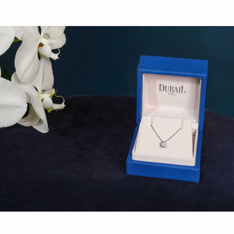 Pendentif Solitaire Diamant Certifi En Or Blanc | Dubail Best