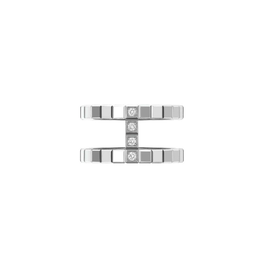 Bague Chopard Ice Cube En Or Blanc Et Diamants, Taille 53 | Chopard Online