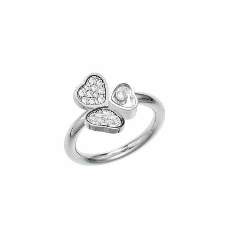 Bague Chopard Happy Hearts Wings En Or Blanc Et Diamants, Taille 50 | Chopard Best