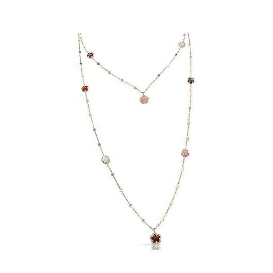 Sautoir Pasquale Bruni Figlia Dei Fiori En Or Rose, Pierre De Lune, Grenat, Cornaline, Calc Doine Rose, Quartz Fum , Diamants Blancs Et Champagne | Pasquale Bruni Clearance