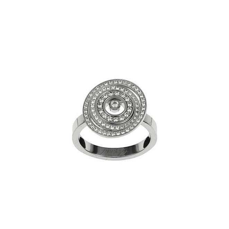 Bague Chopard Happy Spirit En Or Blanc Et Diamants, Taille 54 | Chopard New