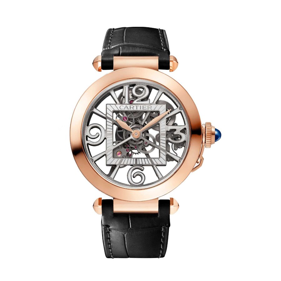 Montre Pasha De Cartier 41Mm, Mouvement Automatique, Or Rose, 2 Bracelets Cuir Interchangeables | Cartier Hot