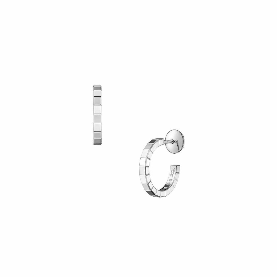 Boucles D'Oreilles Chopard Ice Cube Pur En Or Blanc Thique | Chopard Clearance