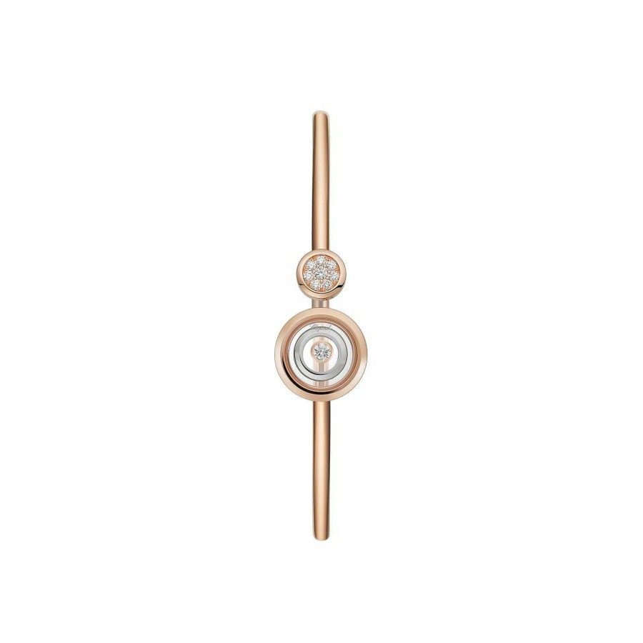 Bracelet Jonc Chopard Happy Spirit En Or Rose, Or Blanc Et Diamants, 17Cm | Chopard Online