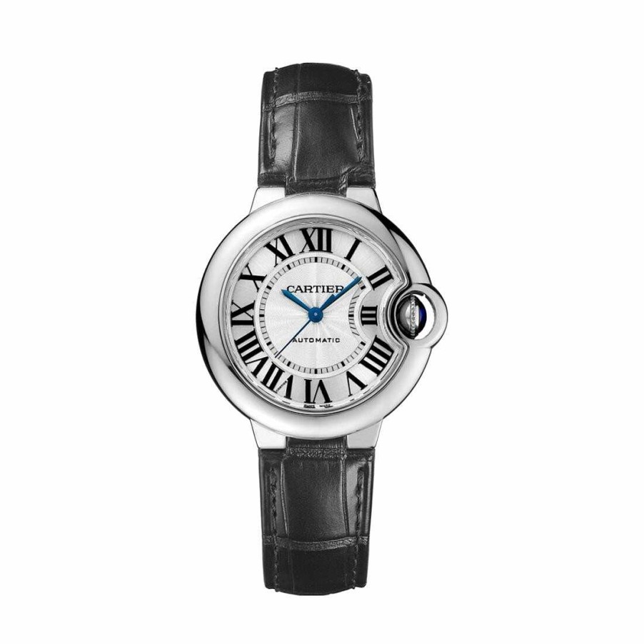 Montre Ballon Bleu De Cartier 33 Mm, Acier, Cuir | Cartier Clearance