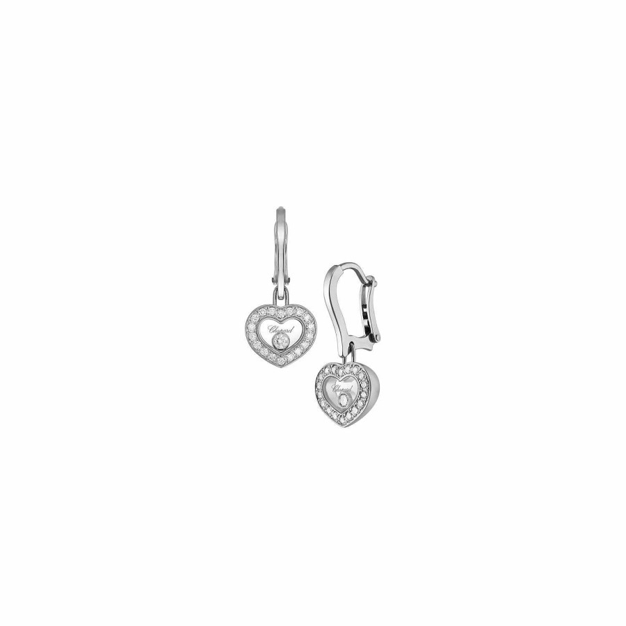 Boucles D'Oreilles Chopard Happy Diamonds Icons En Or Blanc Et Diamants | Chopard Best