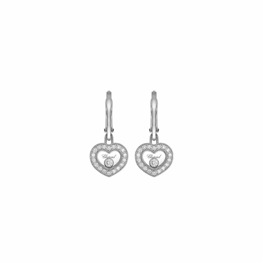 Boucles D'Oreilles Chopard Happy Diamonds Icons En Or Blanc Et Diamants | Chopard Best