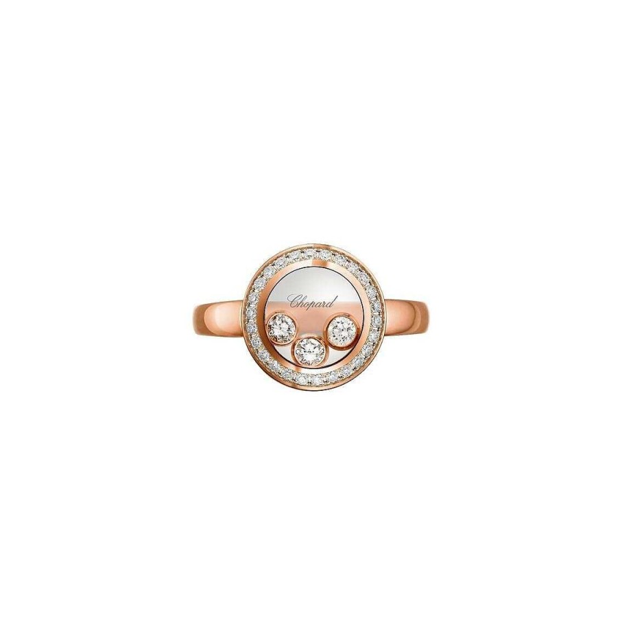 Bague Chopard Happy Diamonds En Or Rose Et Diamants, Taille 53 | Chopard Clearance