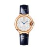 Montre Ballon Bleu De Cartier 33Mm, Mouvement M Canique Automatique, Or Rose, Diamants, Cuir. | Cartier Online