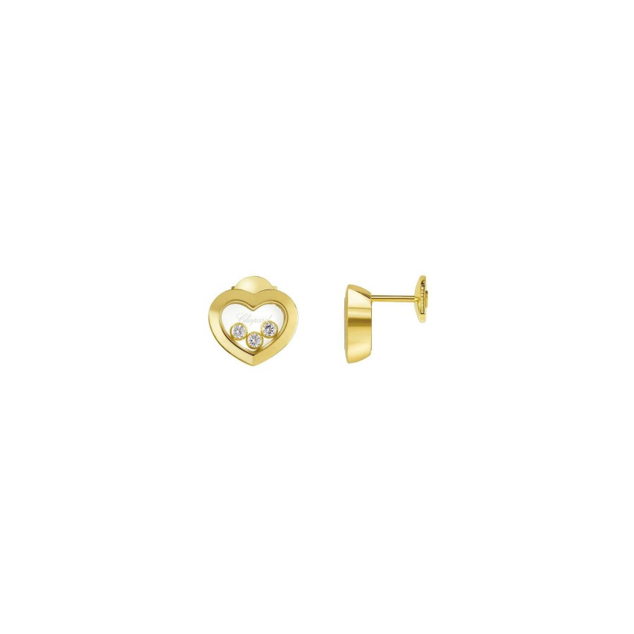 Boucles D'Oreilles Chopard Happy Diamonds En Or Jaune Et Diamants | Chopard Best