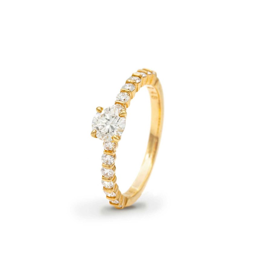 Solitaire Diamants En Or Jaune | Dubail Best