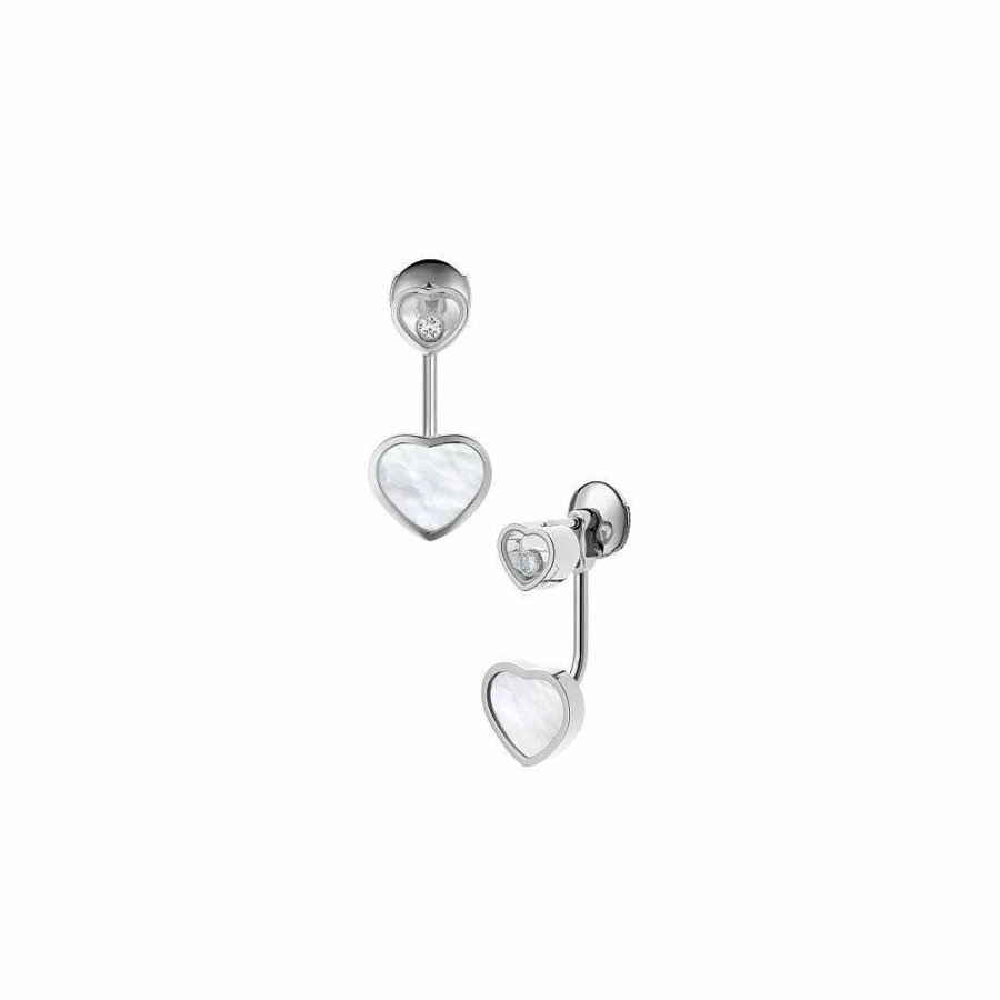 Boucles D'Oreilles Chopard Happy Hearts En Or Blanc Et Diamants | Chopard Online