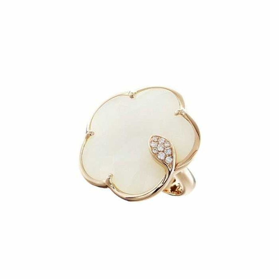 Bague Pasquale Bruni Ton Joli En Or Rose, Agates Blanches Et Diamants Blancs | Pasquale Bruni Online