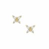 Boucles D'Oreilles Puces Papillons Navette En Or Jaune | Dubail Best