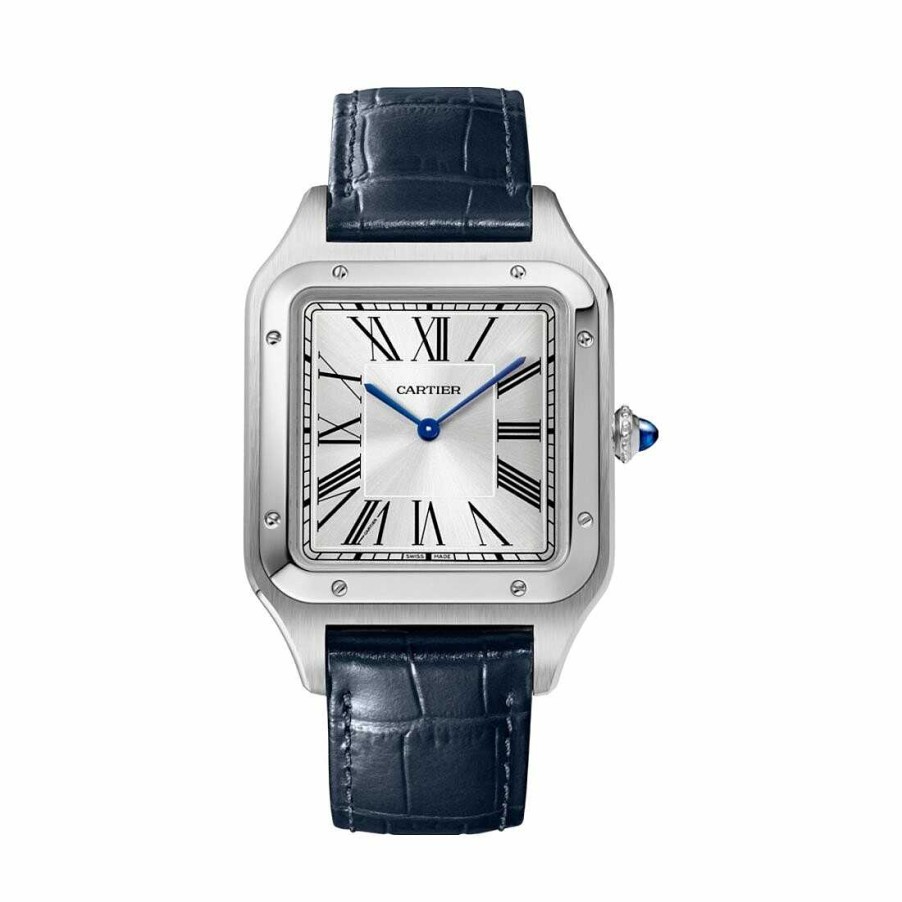 Montre Santos-Dumont Mod Le Extra-Large, Mouvement M Canique Manuel, Acier, Cuir | Cartier Wholesale