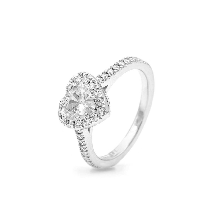 Bague Micropav E Diamant Coeur En Or Blanc | Dubail Hot