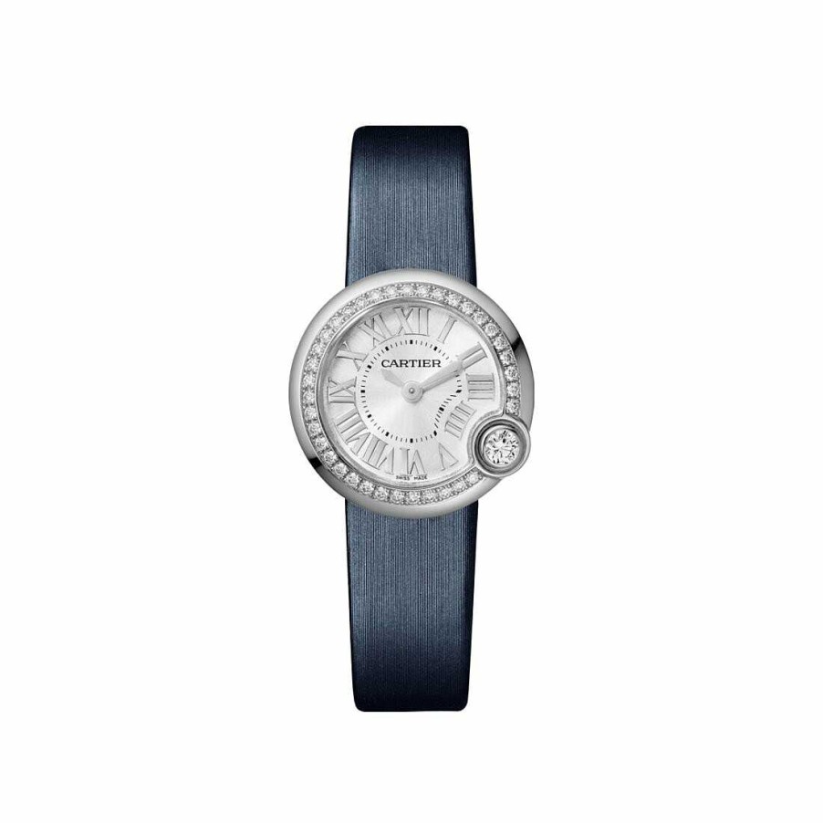 Montre Ballon Blanc De Cartier 26Mm, Mouvement Quartz, Acier, Diamants, Cuir | Cartier Online