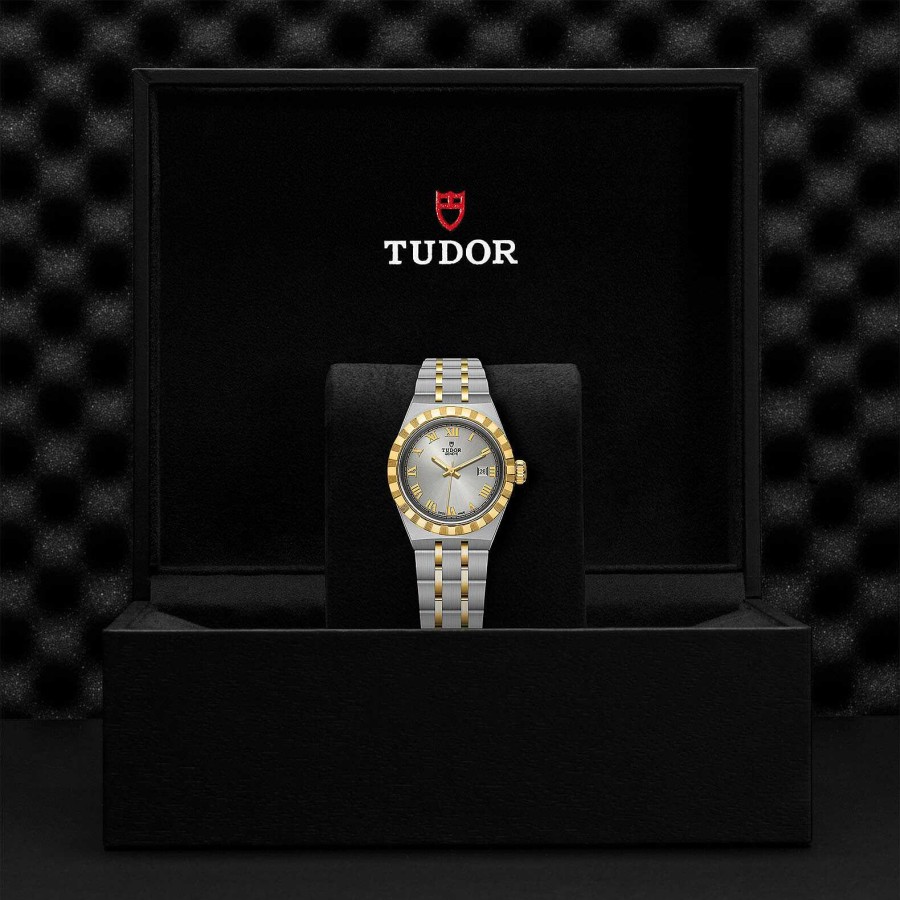 Montre Tudor Royal Bo Tier En Acier 28 Mm, Lunette En Or Jaune | TUDOR Clearance