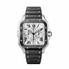 Montre Santos De Cartier Chronographe Mod Le Extra-Large, Mouvement Automatique, Acier, Adlc, Bracelets Caoutchouc Et Cuir Interchangeables | Cartier Best