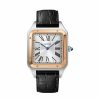 Montre Santos-Dumont Mod Le Extra-Large, Mouvement M Canique Manuel, Or Rose, Acier, Cuir | Cartier Wholesale