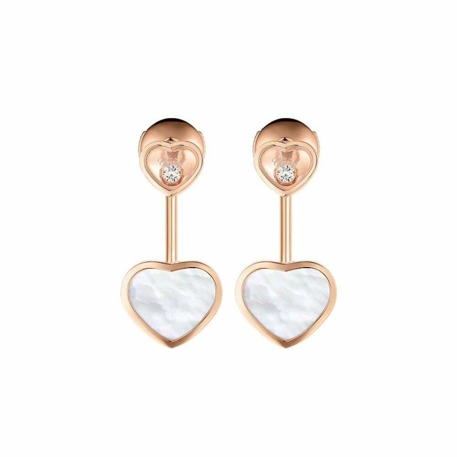 Boucles D'Oreilles Chopard Happy Hearts En Or Rose Et Diamants | Chopard Hot