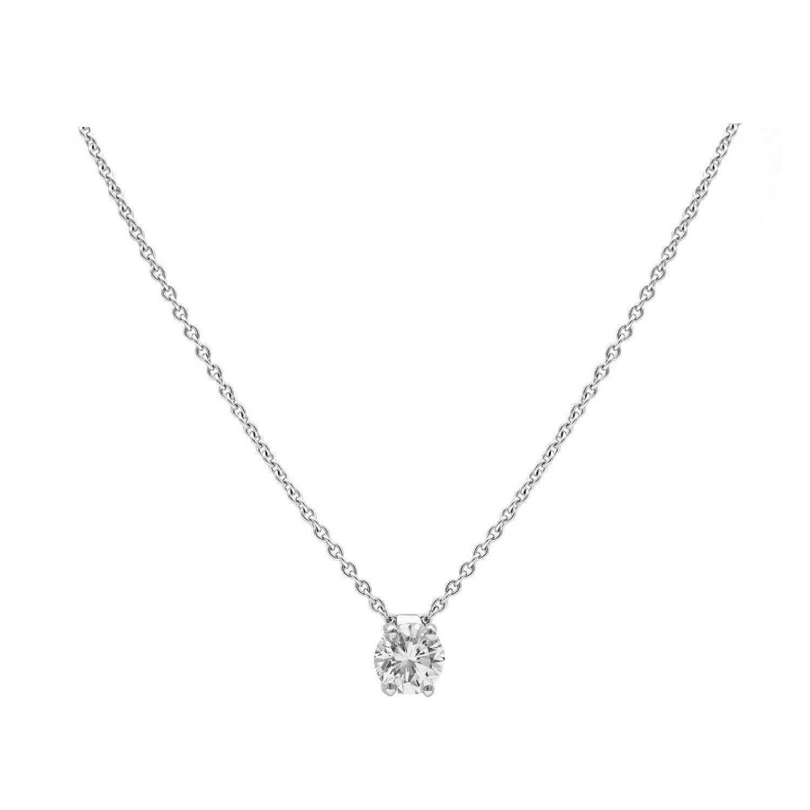 Pendentif Solitaire Diamant Certifi En Or Blanc | Dubail Best