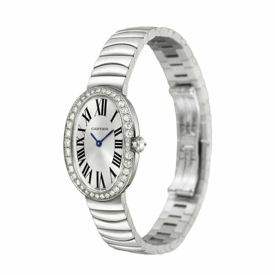 Montre Baignoire Pm Petit Mod Le, Mouvement Quartz, Or Gris, Diamants | Cartier Best