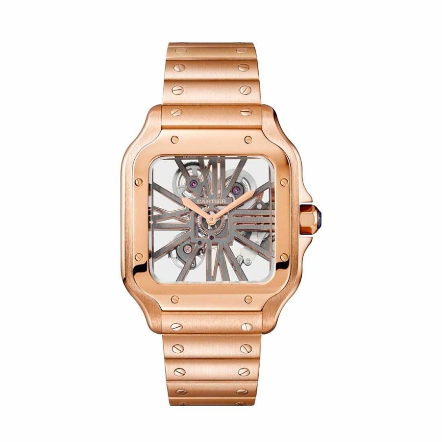 Montre Santos De Cartier Grand Mod Le, Mouvement M Canique Manuel, Or Rose | Cartier Wholesale