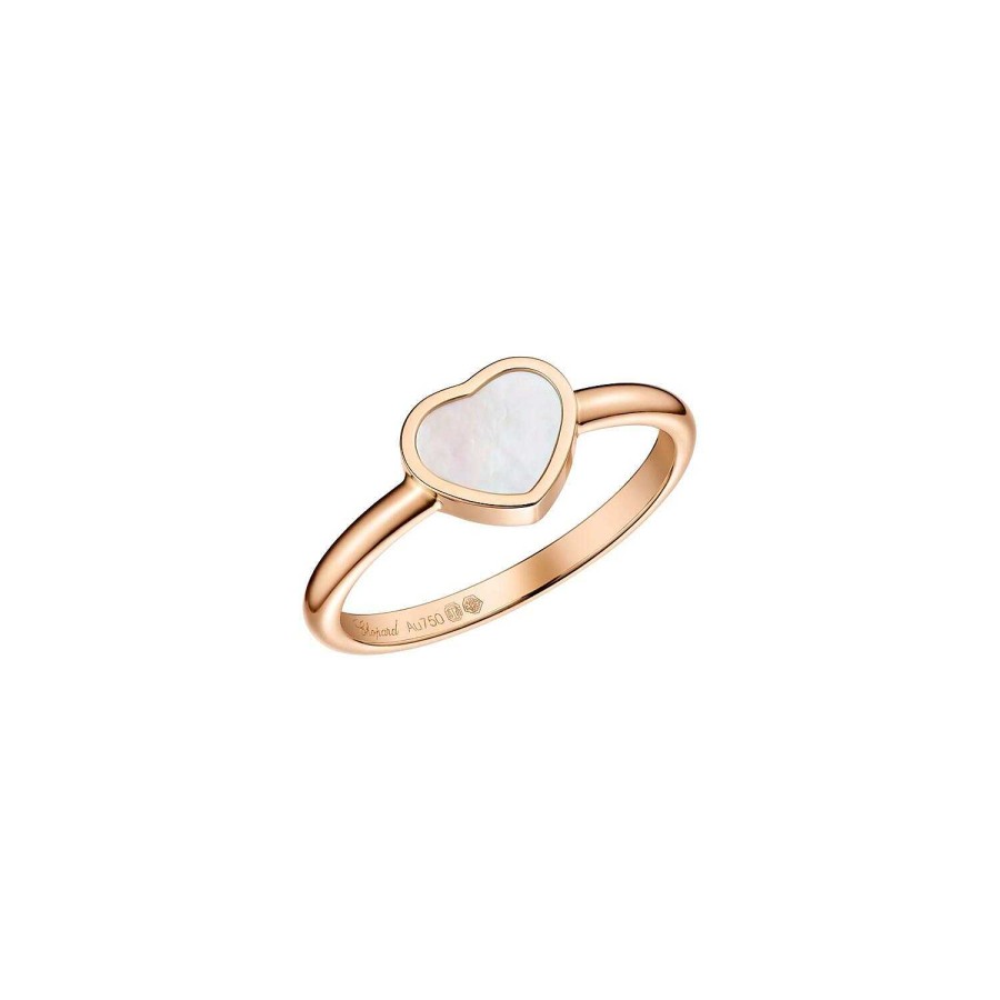 Bague Chopard My Happy Hearts En Or Rose Et Nacre, Taille 53 | Chopard Online