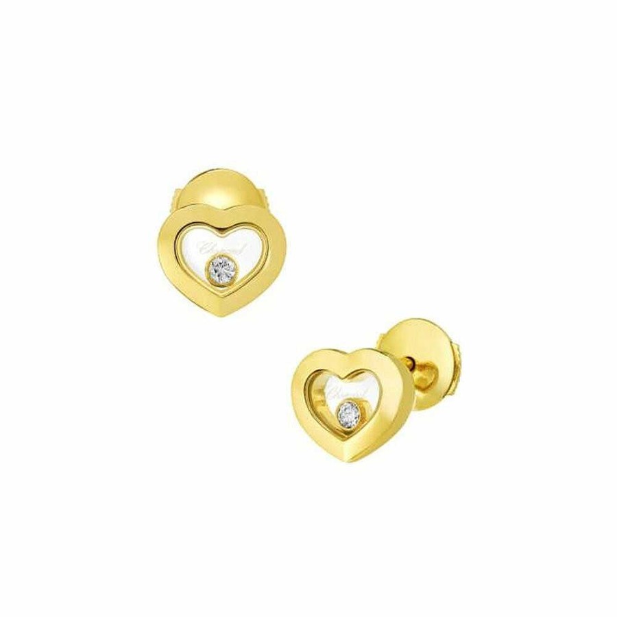 Boucles D'Oreilles Chopard Happy Diamonds Icons En Or Jaune Et Diamants | Chopard New